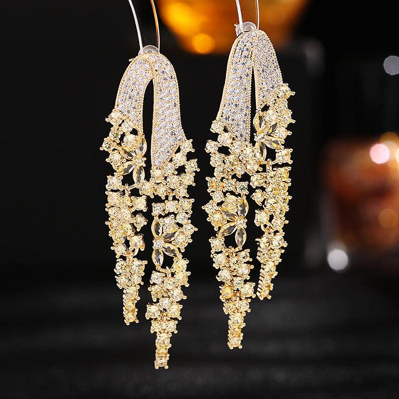 French Elegant Long Earrings - Elle Royal Jewelry