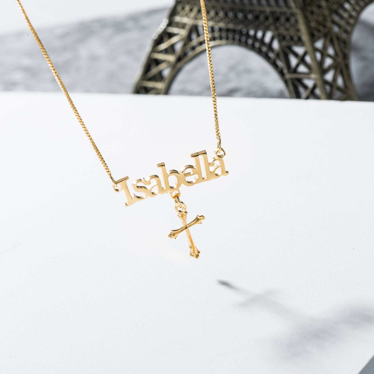 Fashion Simple With Cross Custom Name Necklace