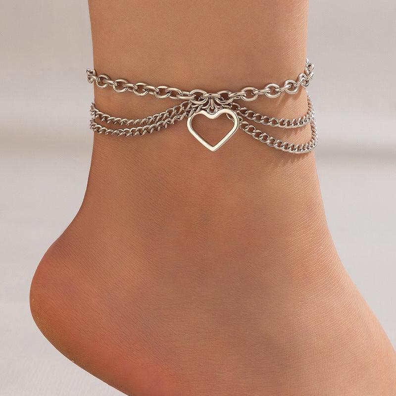 F5.Geometric Multilayer Creative Anklet - Elle Royal Jewelry