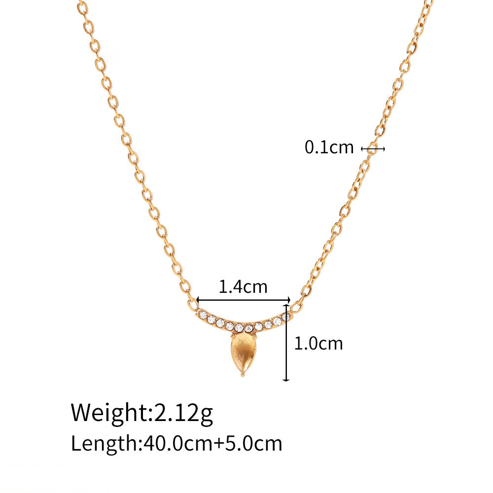 18k Gold Plated Fine Diamond Pendant Necklace