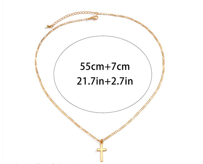 Men Simple Fashion Cross Design Hip Hop Pendant Necklace