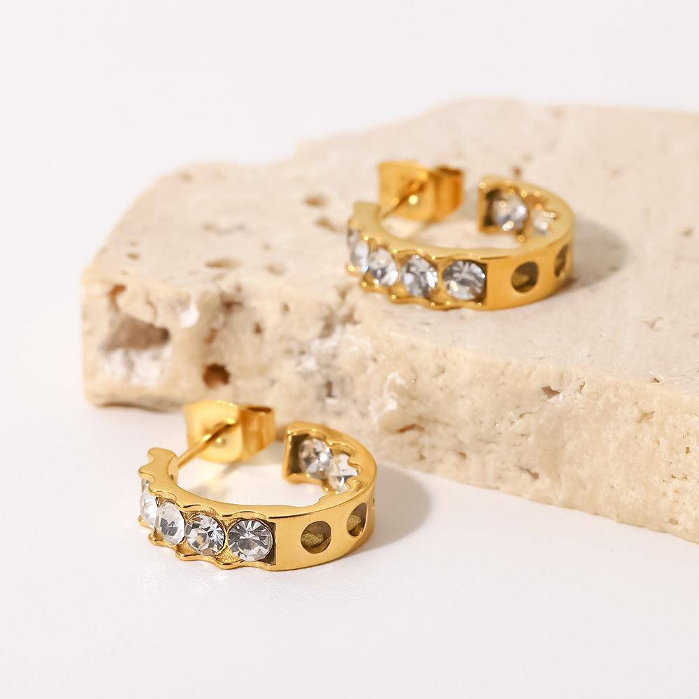 E17.18k gold earrings - Elle Royal Jewelry