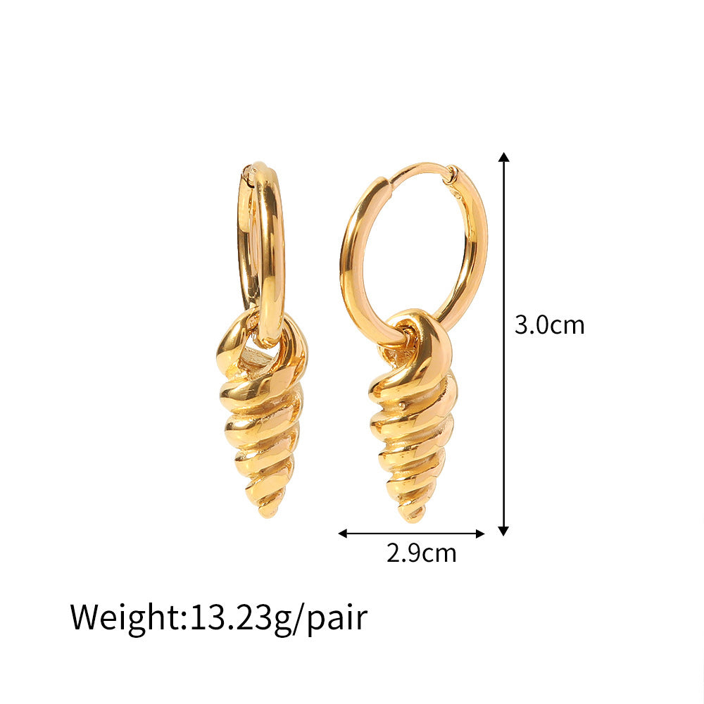 18K Gold Plated Screw Pendant Fashion Earrings