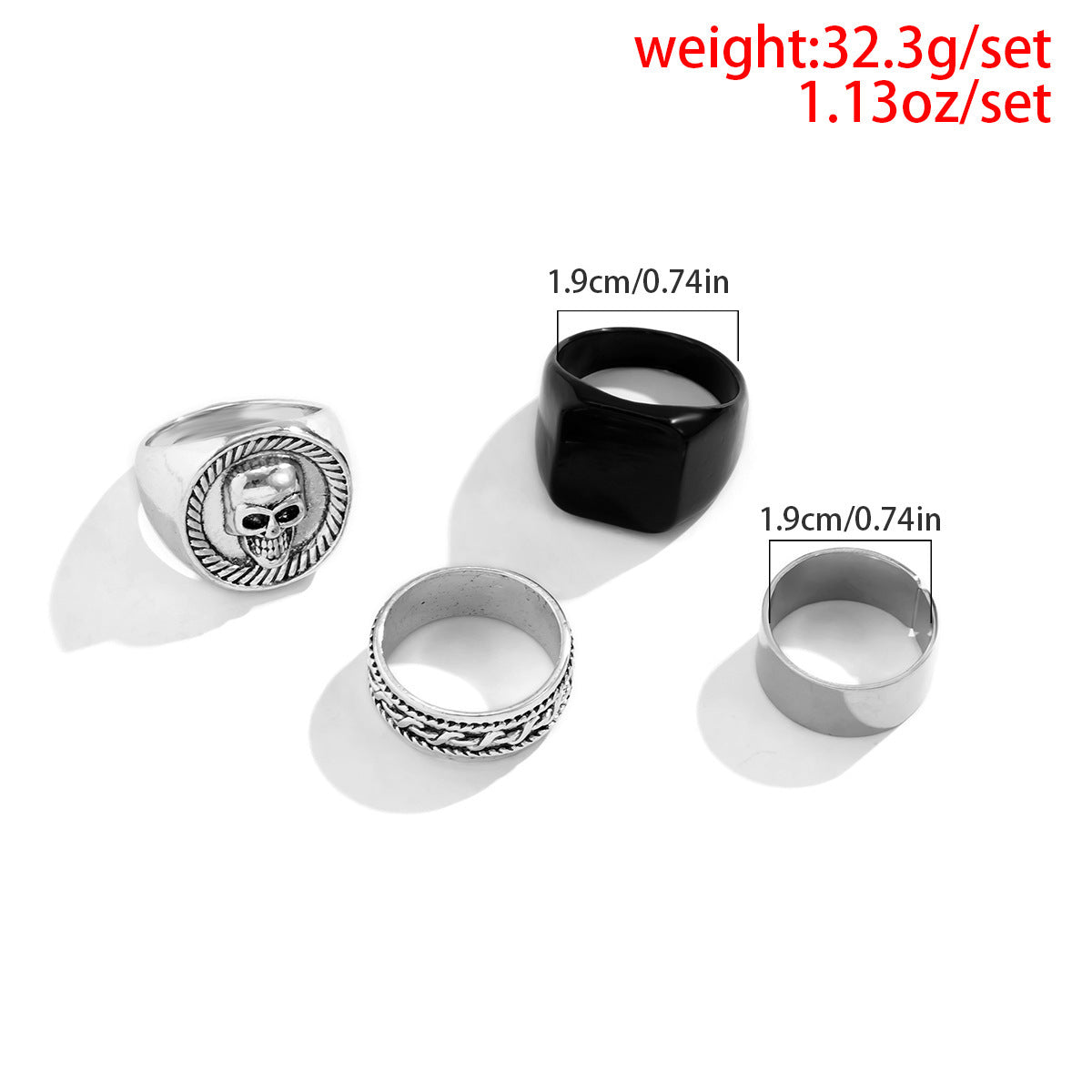 Men Fashion Simple Skull Design Versatile Ring