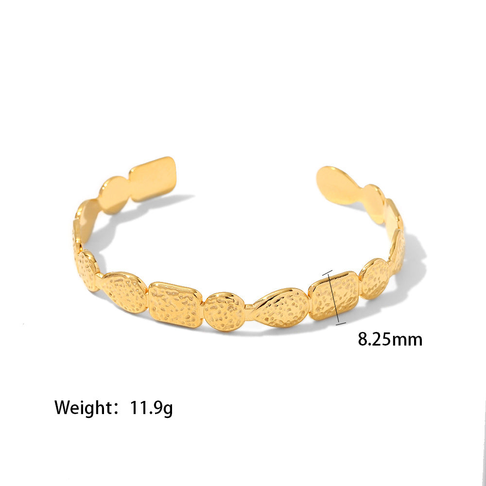 18k Gold Plated Open Volcano Pattern Irregular Shape Bracelet