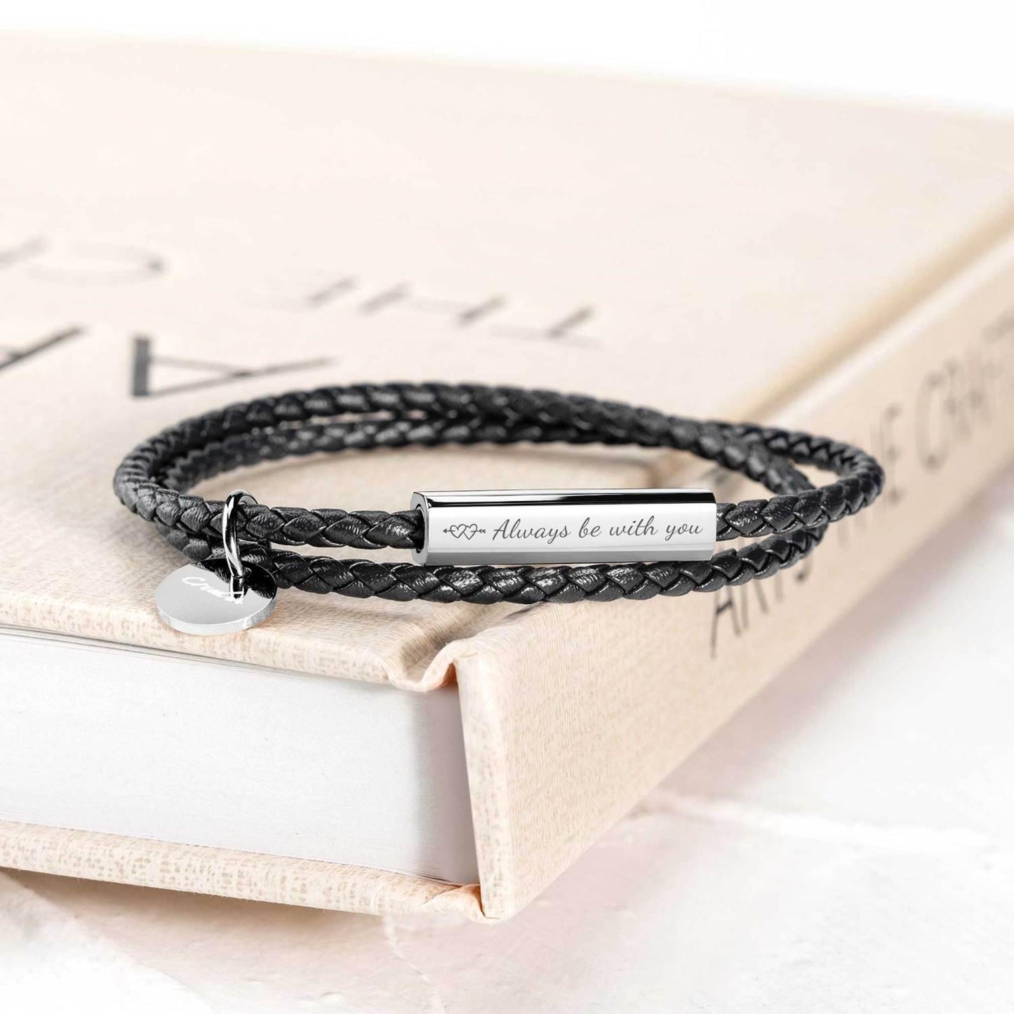 B3.Ricordi Italian Leather Wrap Bracelet(Jet Black) - Elle Royal Jewelry