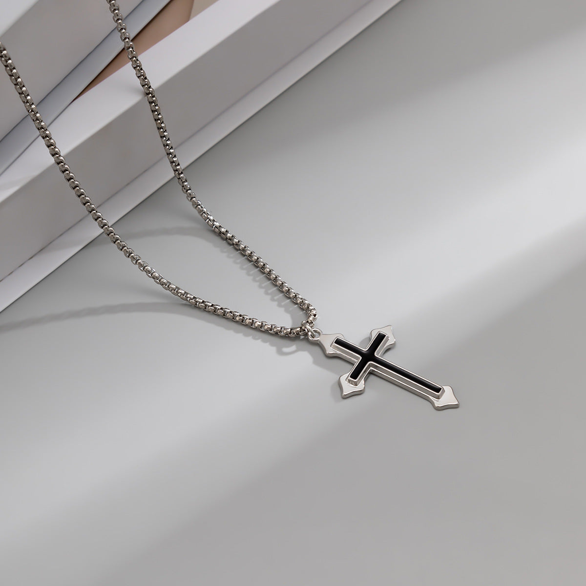 Men Fashion Hip Hop Cross Design Necklace