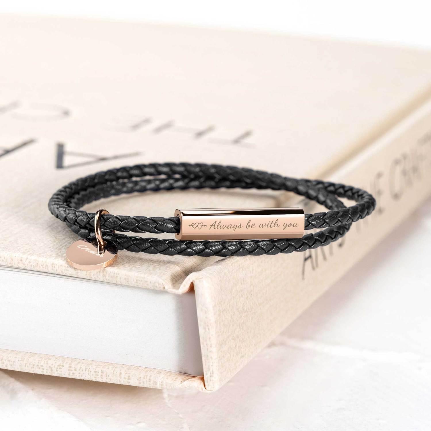 B3.Ricordi Italian Leather Wrap Bracelet(Jet Black) - Elle Royal Jewelry