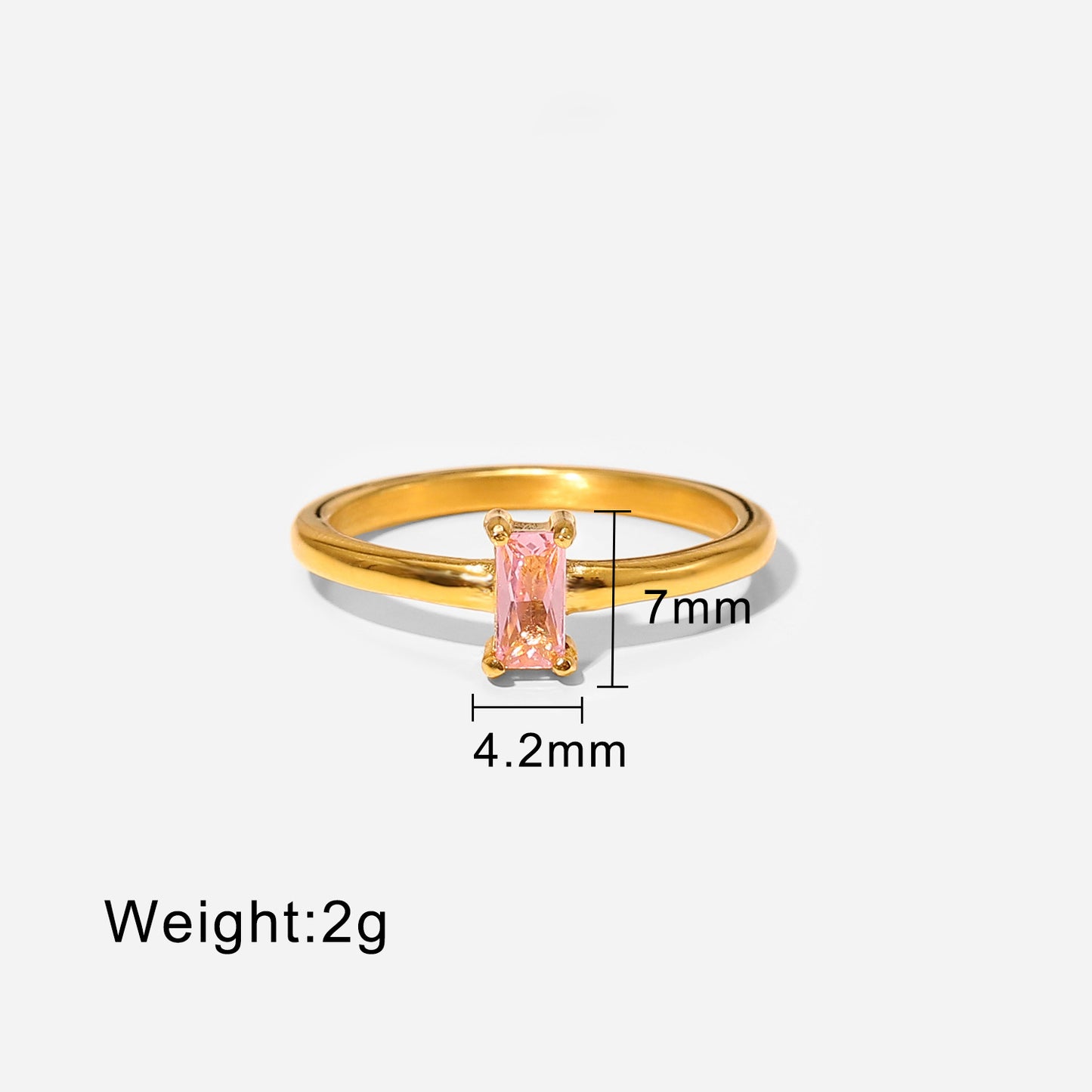 Pink Fashionable inlaid zircon cool design all-match ring