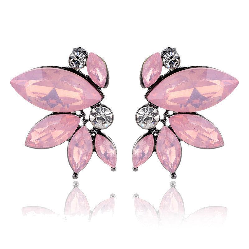 E8.Rhinestone Decor Stud Earrings - Elle Royal Jewelry