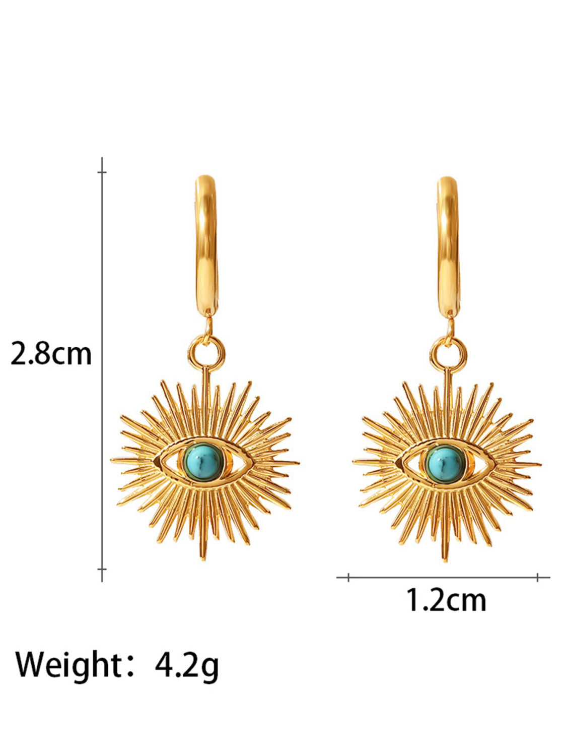 Exquisite retro style inlaid turquoise design versatile earrings