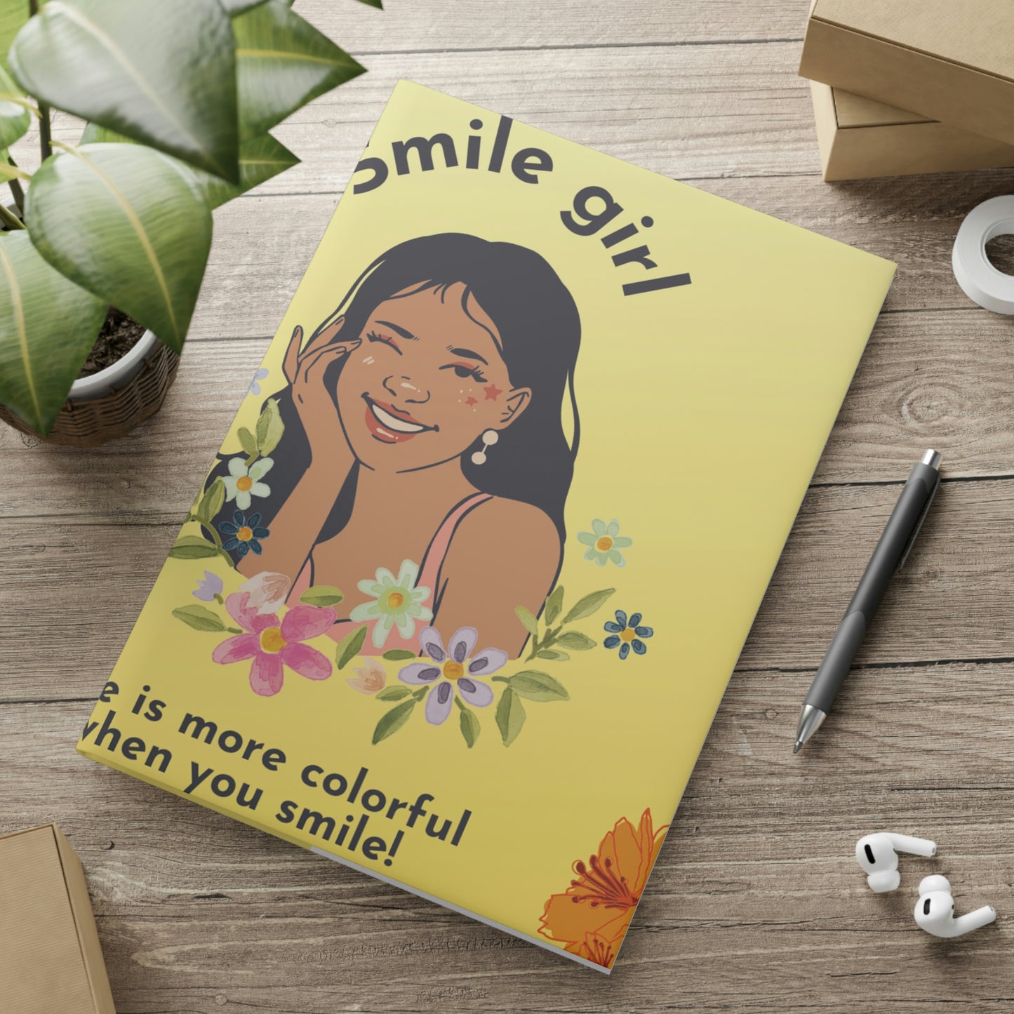 Smile - Hardcover Notebook with Puffy Covers