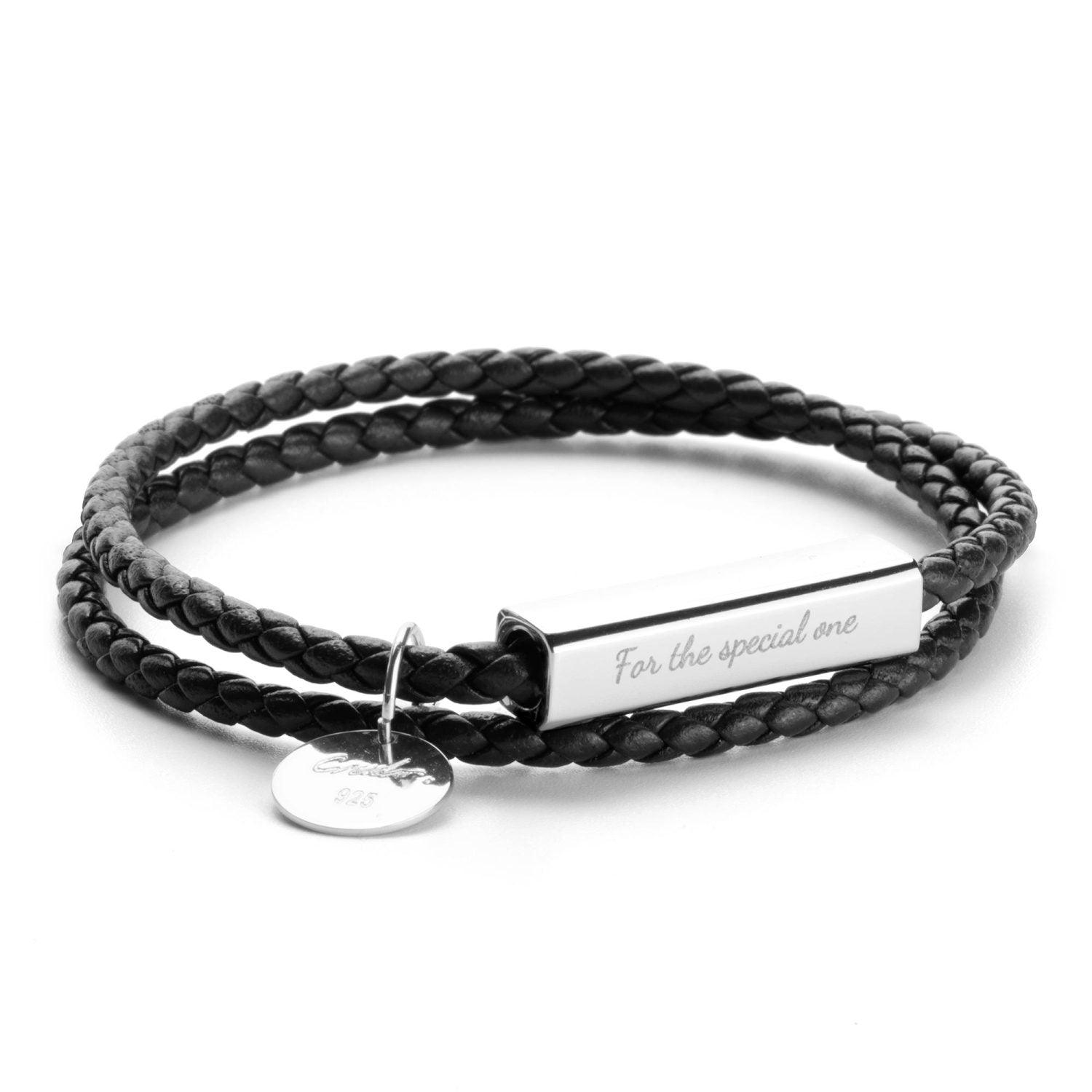 B3.Ricordi Italian Leather Wrap Bracelet(Jet Black) - Elle Royal Jewelry