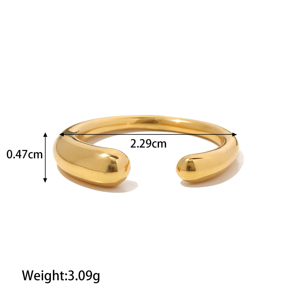 Fashion personality hip-hop style geometric line design opening adjustable ring