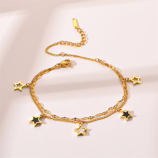 Fashionable romantic five-pointed star design all-match bracelet