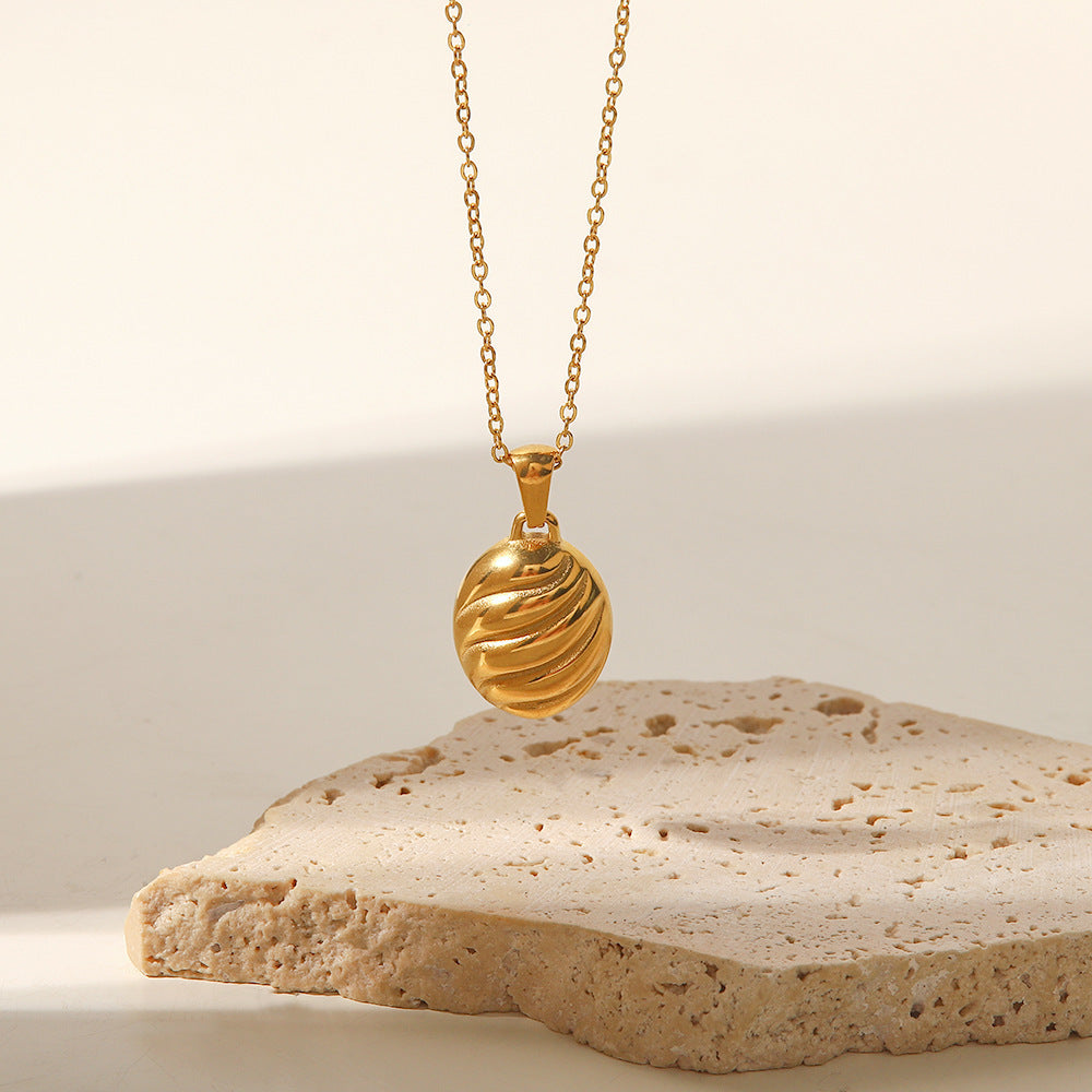 French style plated 18K gold spiral necklace