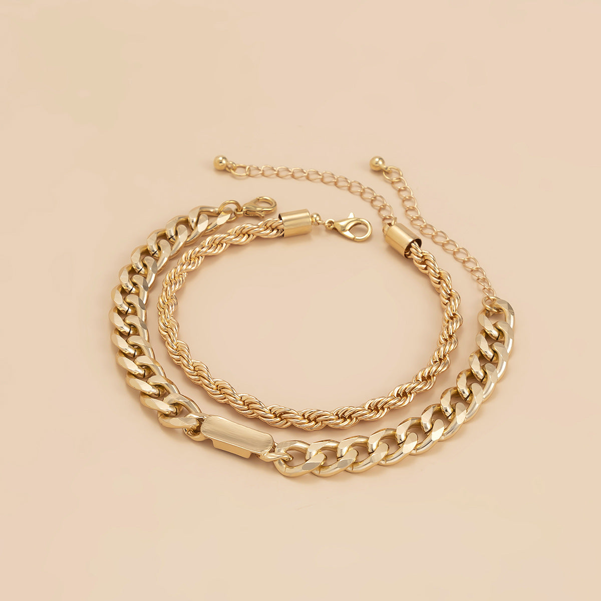 Double layered stitching versatile adjustable bracelet