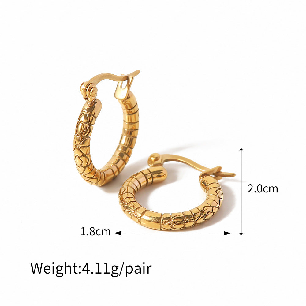 Fashionable all-match circle texture earrings