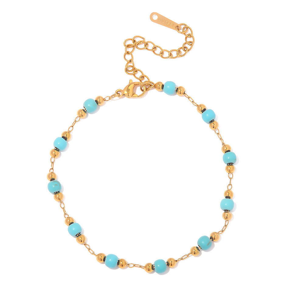 18K Gold Exquisite Fashion Turquoise Versatile Bracelet