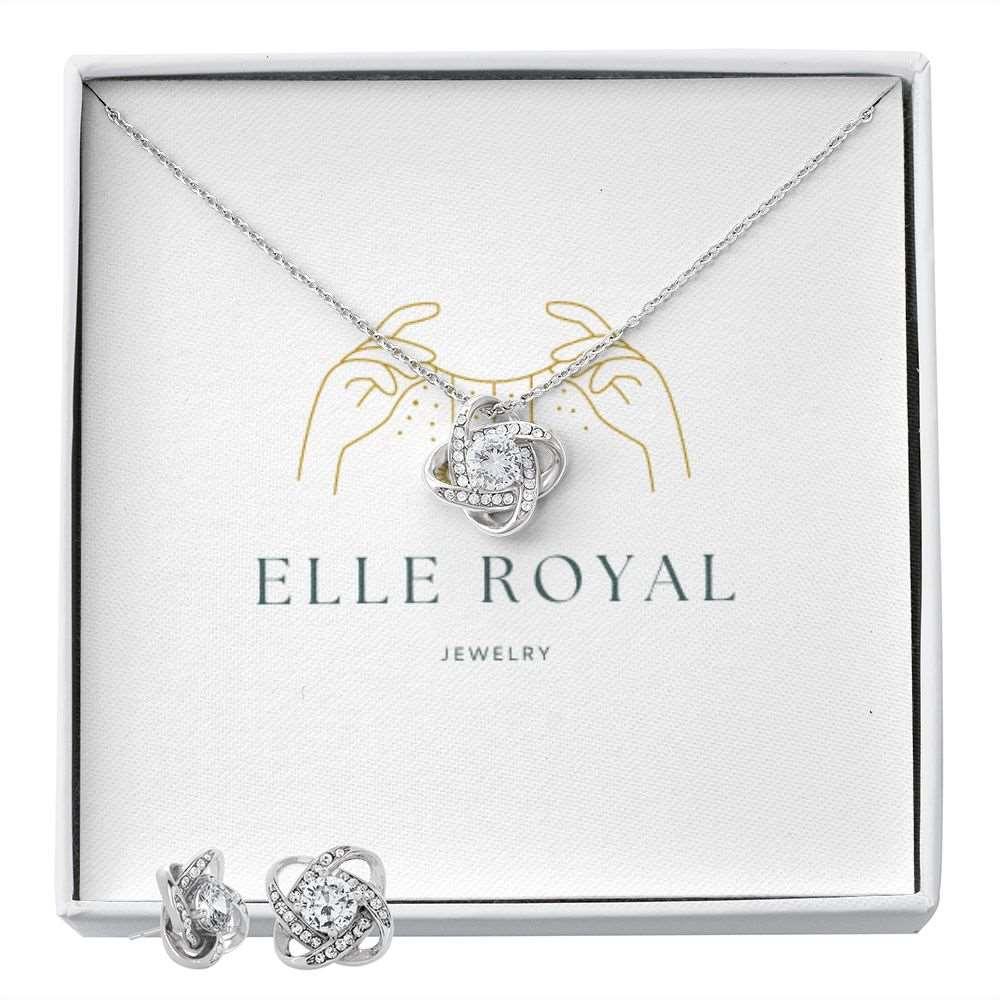 Elle Royal Love Knot Earring & Necklace Set!