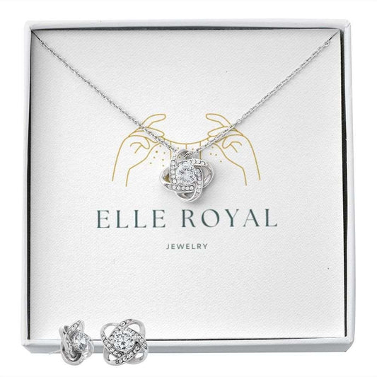 Elle Royal Love Knot Earring & Necklace Set!