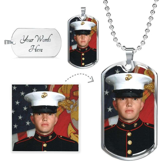 Dog Tag Buyer Upload Custom & Engraved Chain