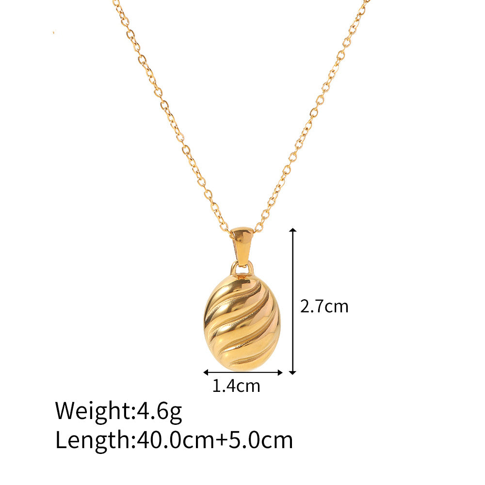 French style plated 18K gold spiral necklace