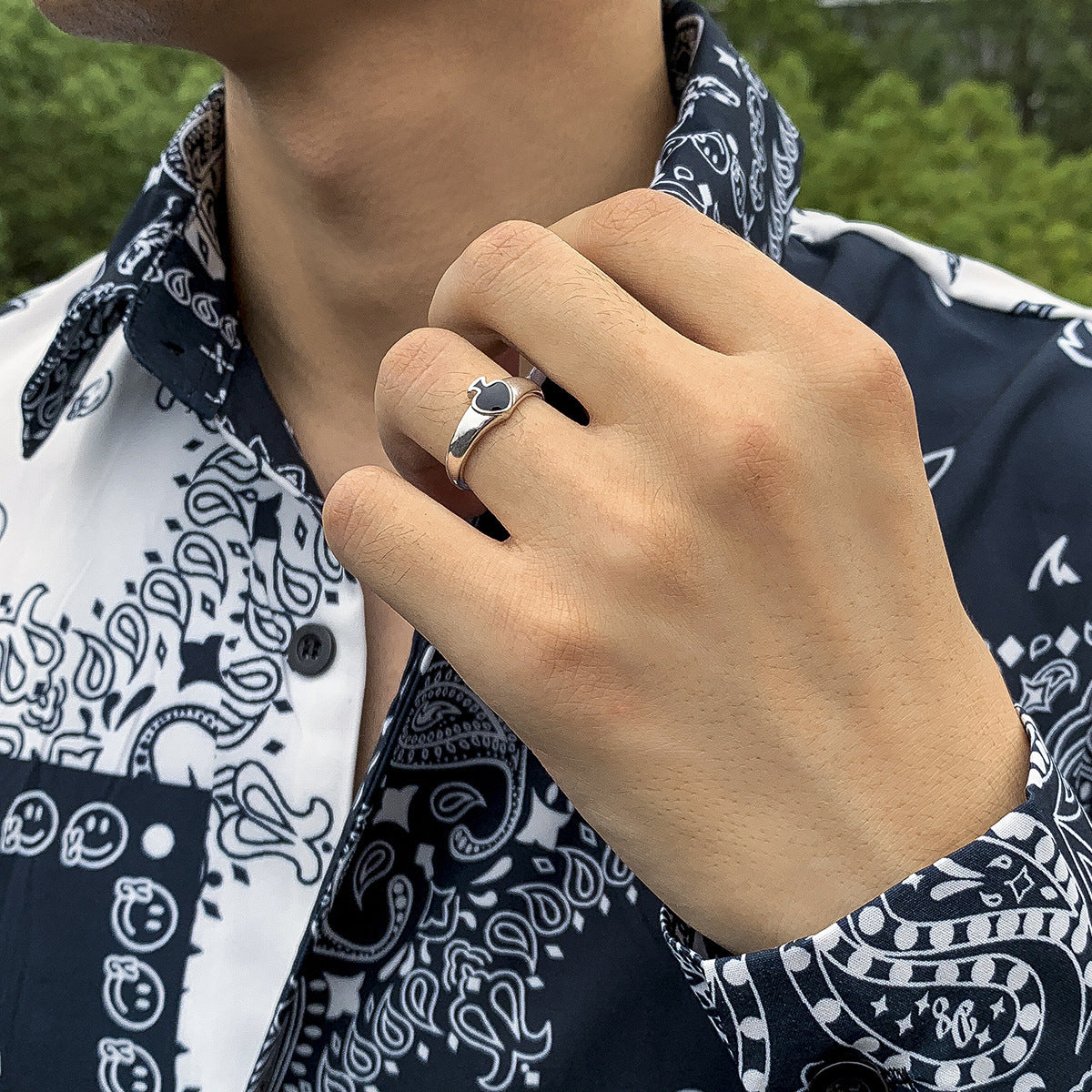 Men Fashion Love Open Adjustable Vintage Design Ring