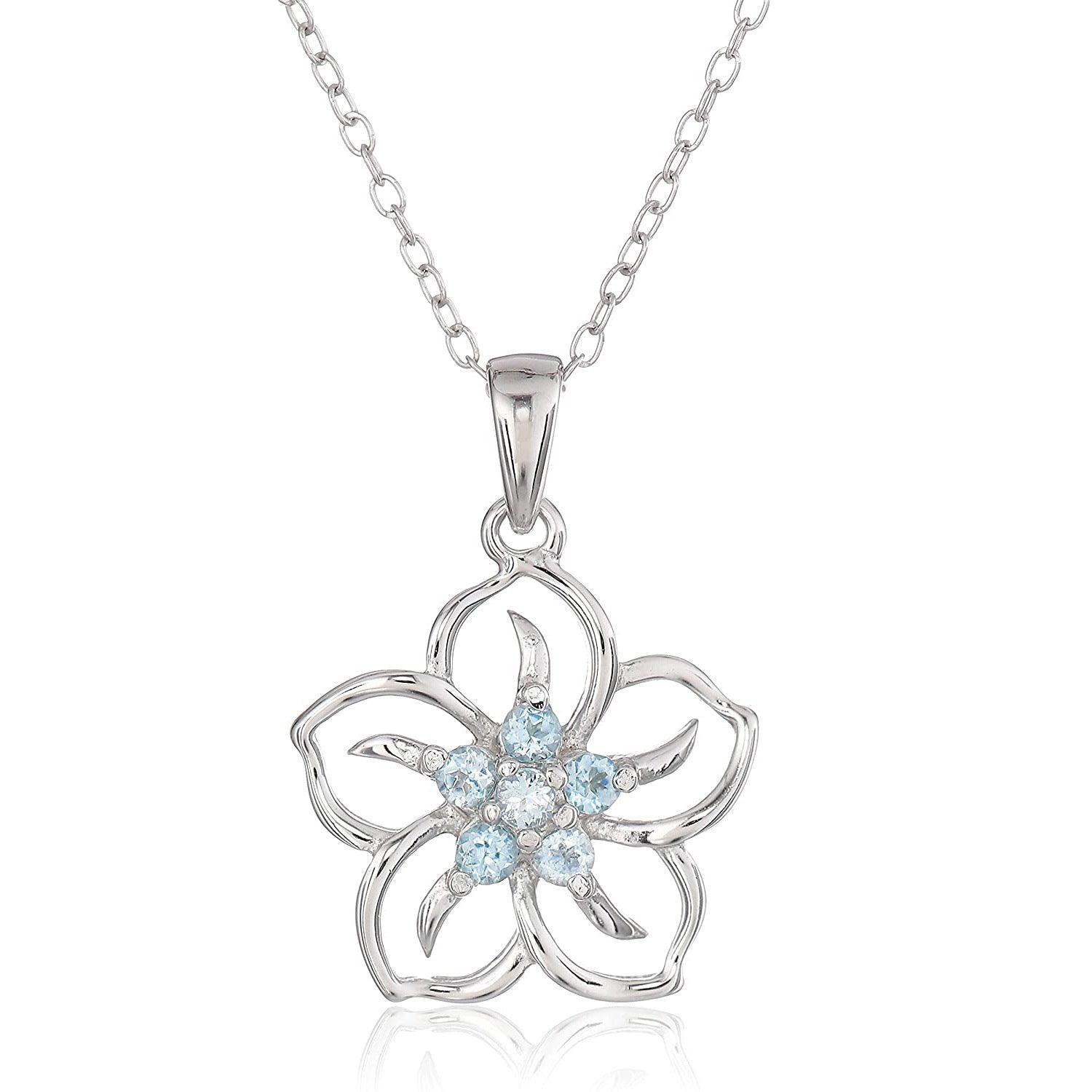 N3.S925 Flower Moissanite Pendant Necklace - Elle Royal Jewelry