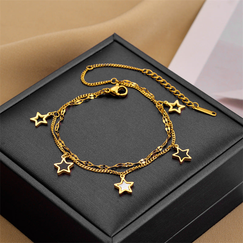 Fashionable romantic five-pointed star design all-match bracelet