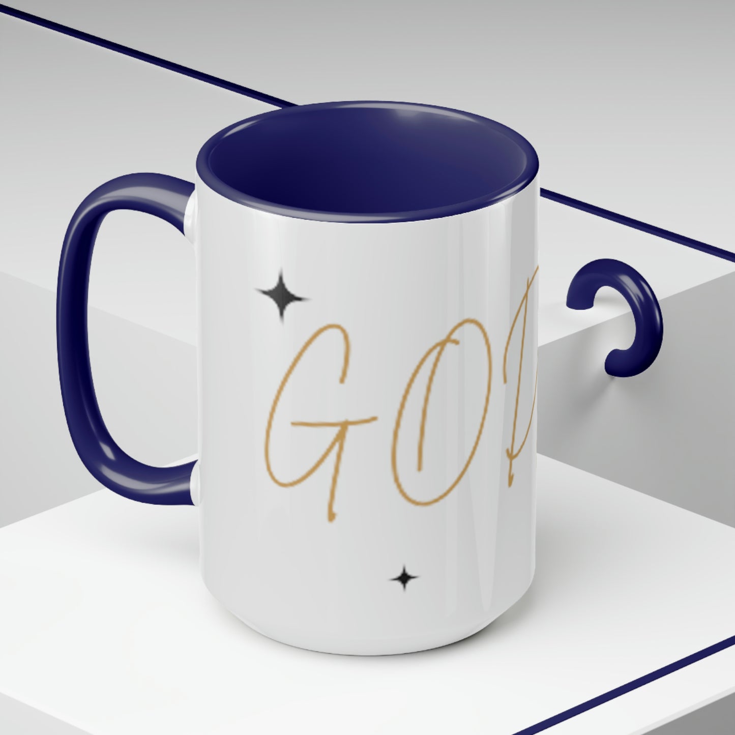 GODfidence Two-Tone Coffee Mugs, 15oz