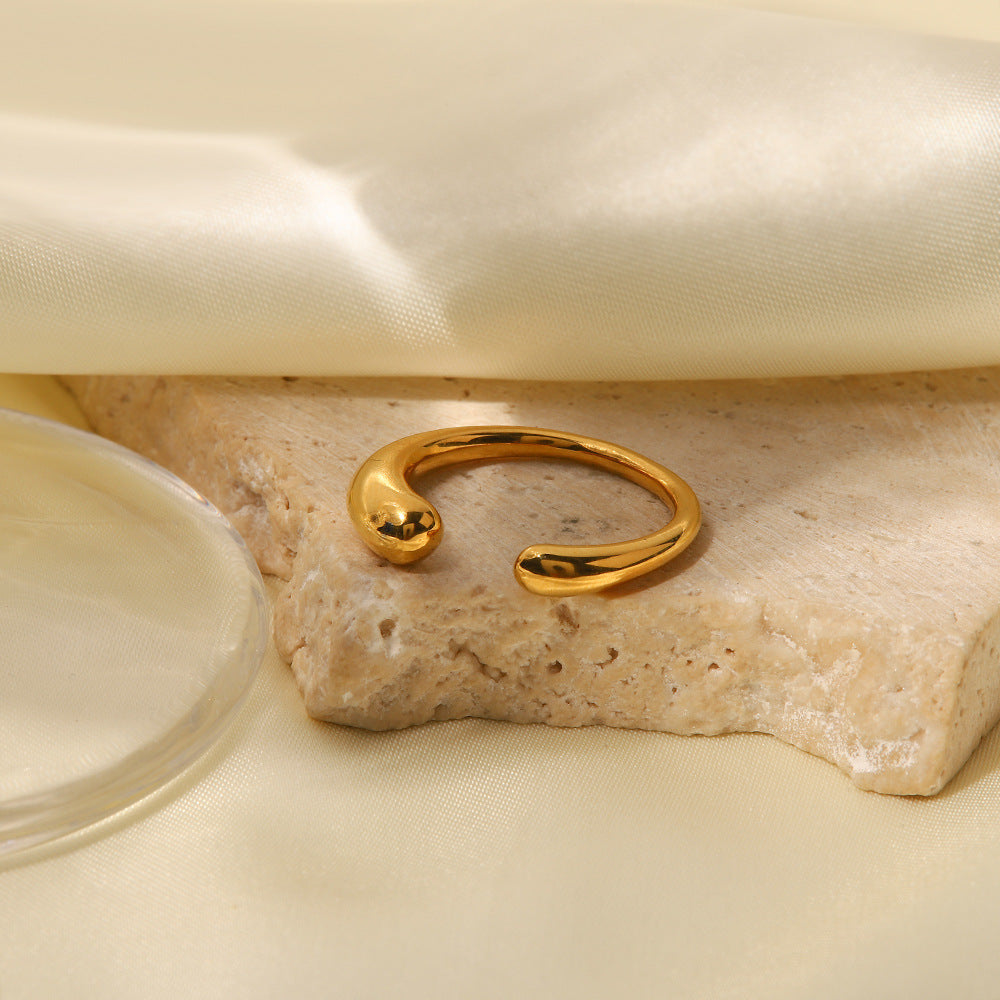 18K Gold Geometric Open Ring