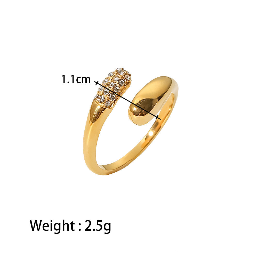 Fashion personality hip-hop style geometric line design opening adjustable ring