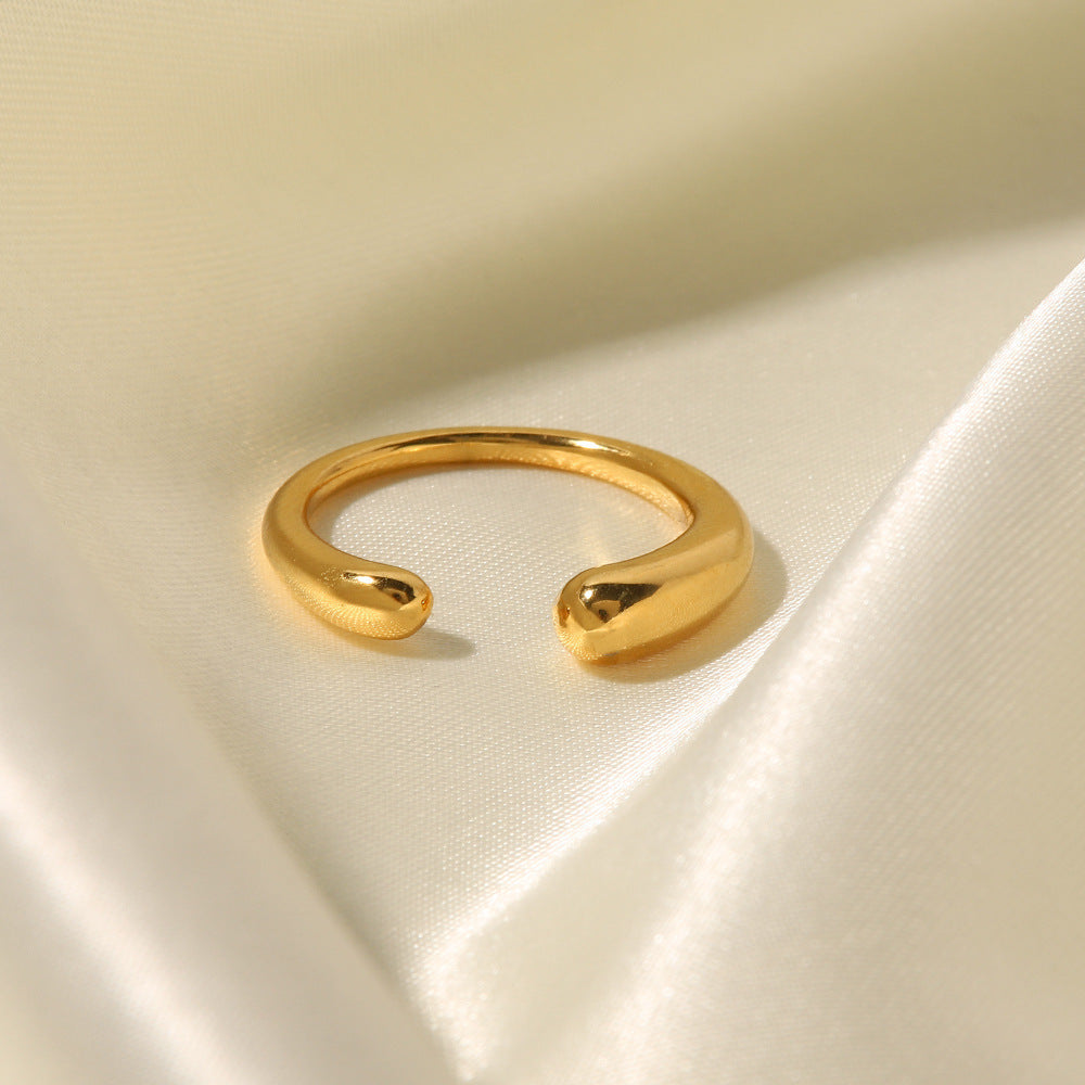 18K Gold Geometric Open Ring