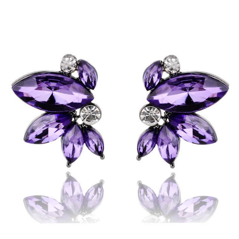 E8.Rhinestone Decor Stud Earrings - Elle Royal Jewelry