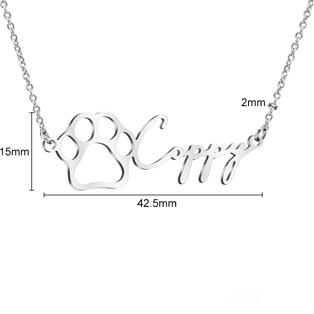 Fashionable hollow design name pendant necklace