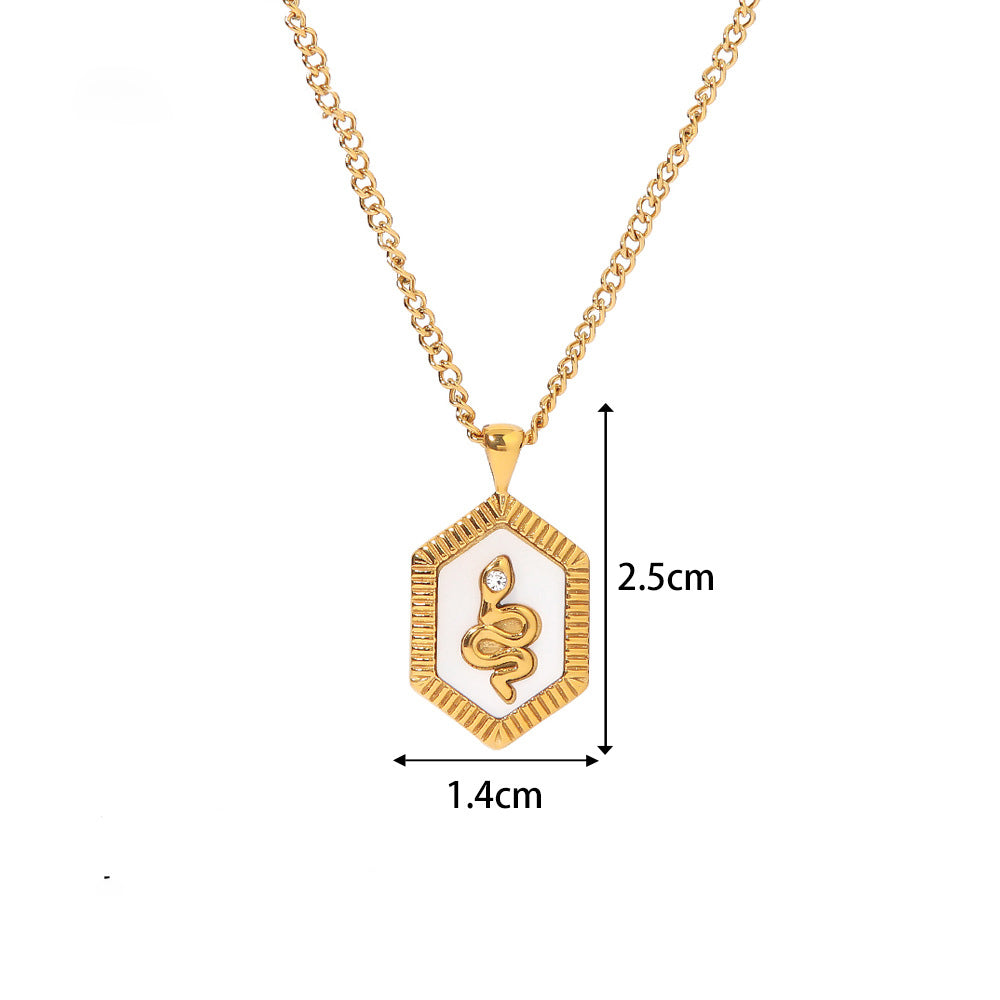 18k Gold Fashion Ancient Egyptian Pharaoh Snake Diamond Pendant Necklace