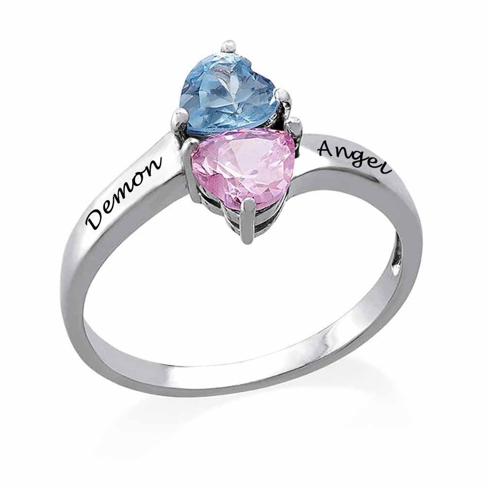 R16(Custom).Crystal clear heart diamond ring - Elle Royal Jewelry