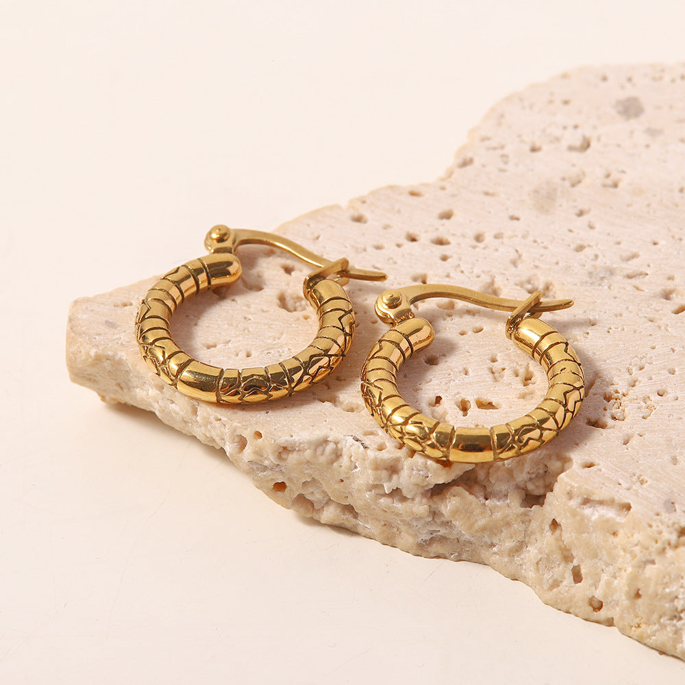 Fashionable all-match circle texture earrings